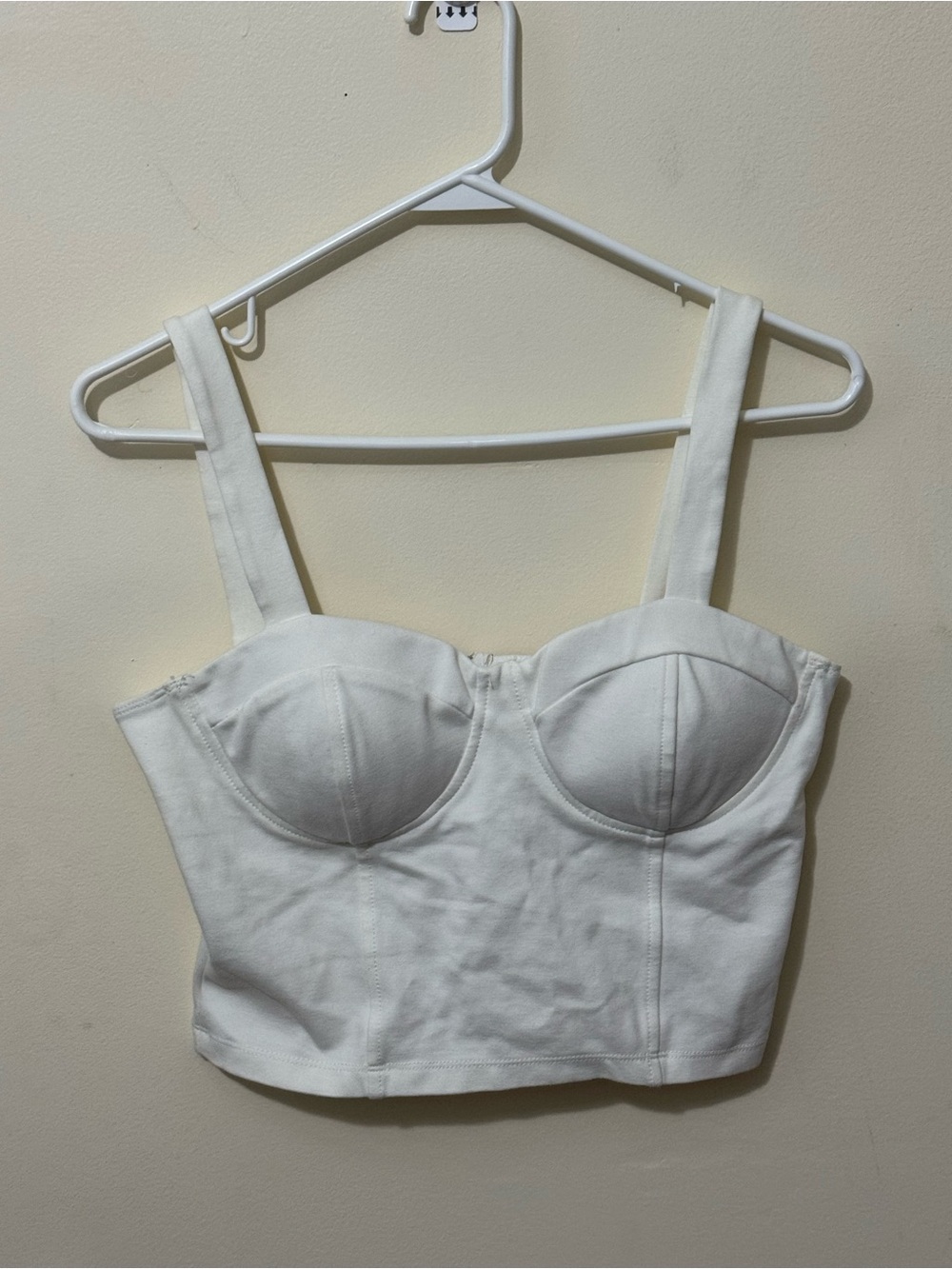 Shinestar White Structured Bustier Crop Top
